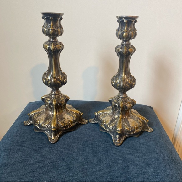 Pair of antique WMF candlesticks silver plate - Picture 1 of 7